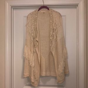 Boho Cream Fringe Sweater